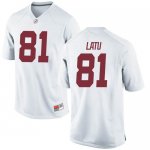 Men's Alabama Crimson Tide #81 Cameron Latu White Replica NCAA College Football Jersey 2403XURE0